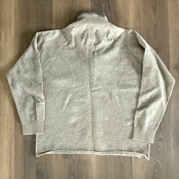 The North Face Quarter Zip Pullover Mens Large Tan Cotton Wool Blend Runs Small - Picture 6 of 6